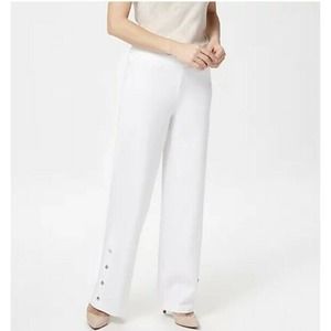 Isaac Mizrahi Stretch Wide‎ Leg Snap Detail Pants